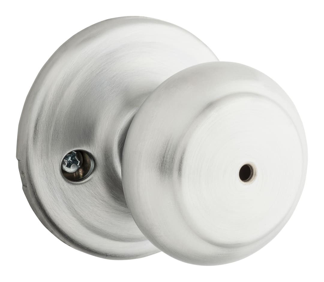 Troy Bed/Bath Knob in Satin Chrome