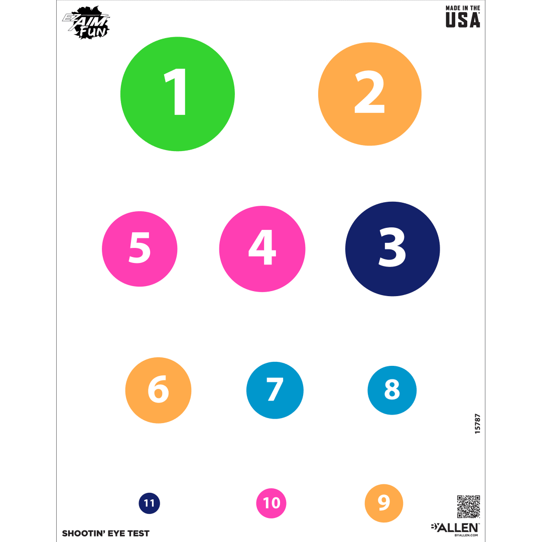 EZ Aim® FUN Shootin' Eye Test Paper Shooting Target, 24" x 19," 4-Pack, Multi