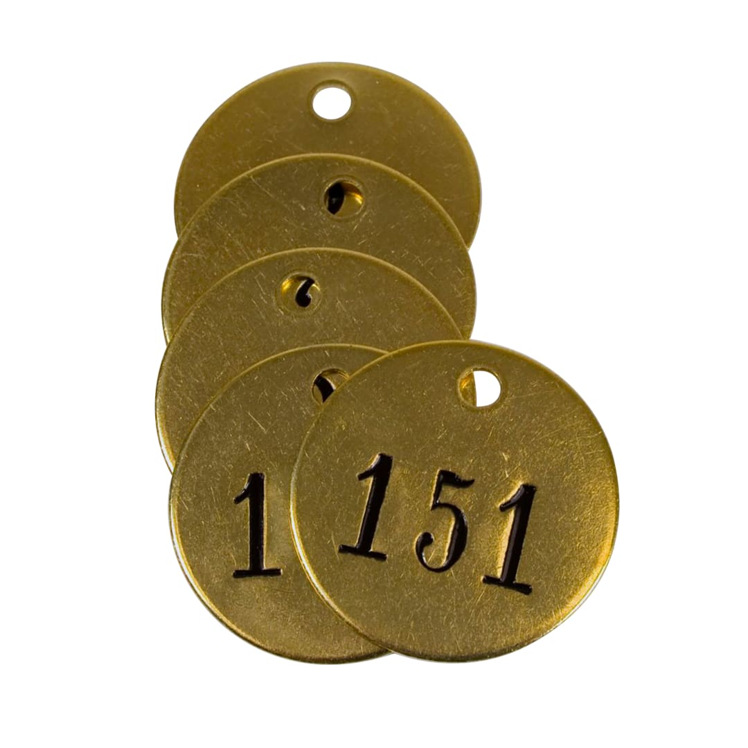 Pre-Marked Tag-Round 151-175 1-1/4" Brass 25 Pack
