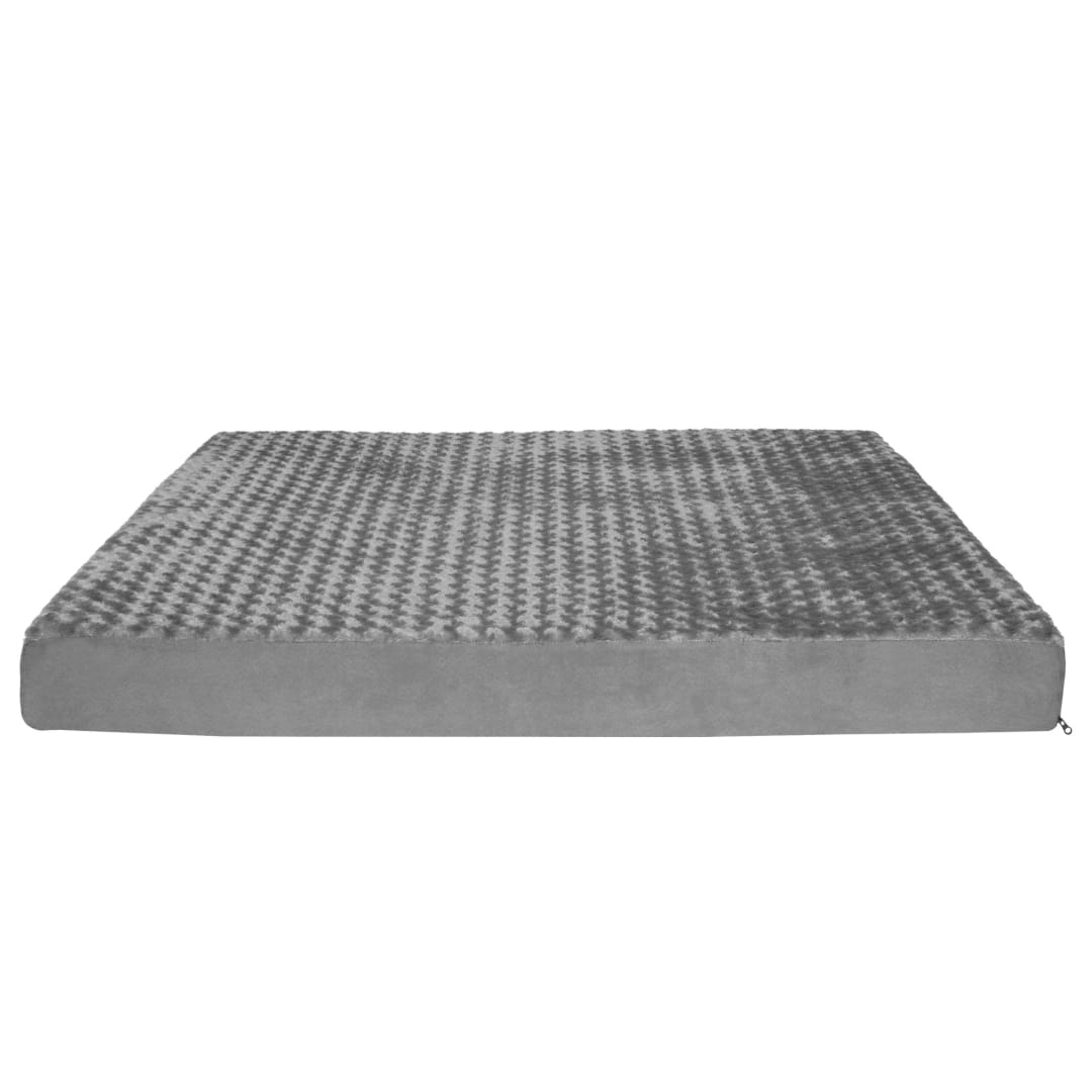FurHaven Ultra Plush Cooling Gel-Top Deluxe Orthopedic Mattress Pet Bed, Gray, Jumbo