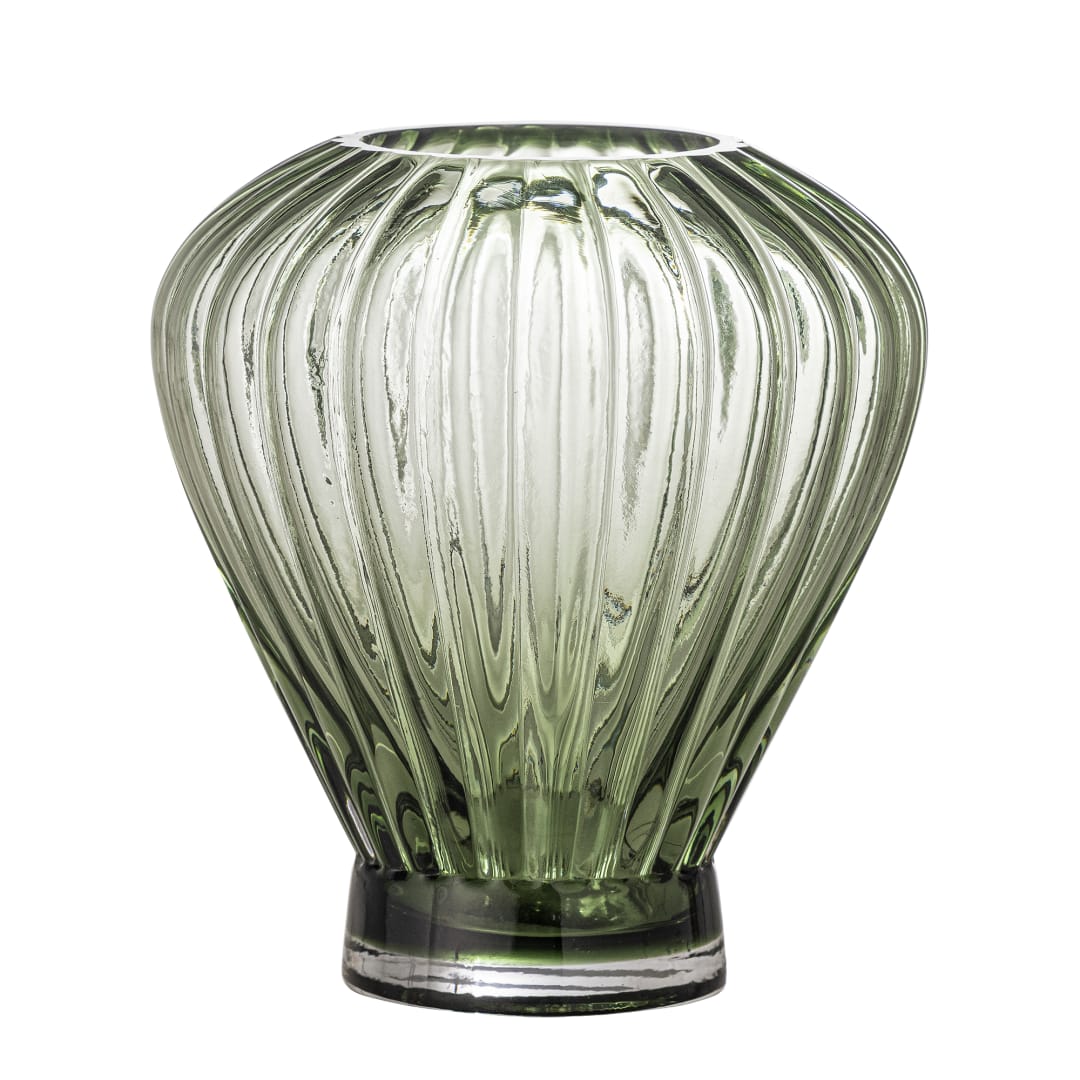 82061684 - Reeve Vase, Green, Glass STOCK: 98