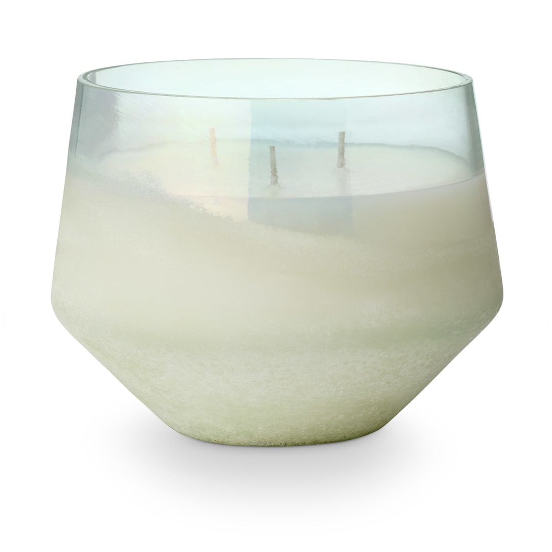 4627434100 - Fresh Sea Salt Baltic Glass Candle, Blue, STOCK: 29