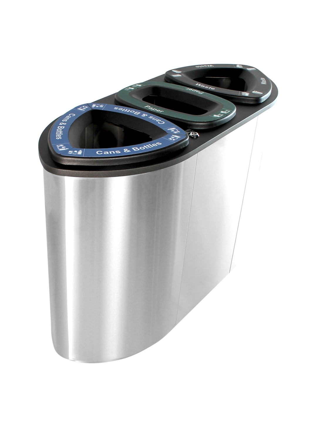 BOKA - Triple - Kit - Cans & Bottles-Paper-Waste - Full - Stainless Steel