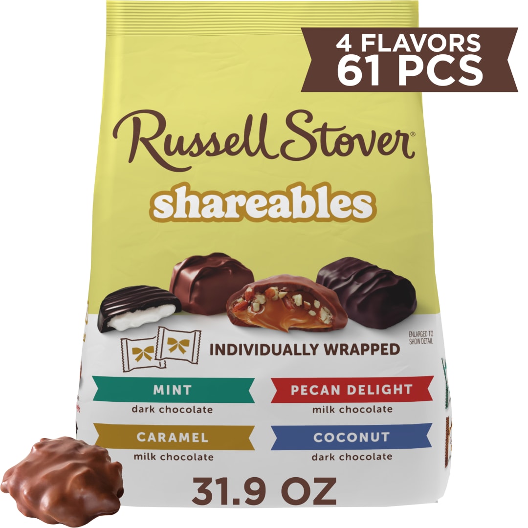 RUSSELL STOVER Shareables Assorted Milk & Dark Chocolate Candy Gift Bag, 31.9 oz.