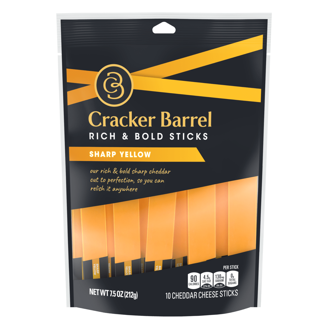 Cracker Barrel Rich &amp; Bold Sharp Yellow Cheddar Cheese, 10 ct Sticks