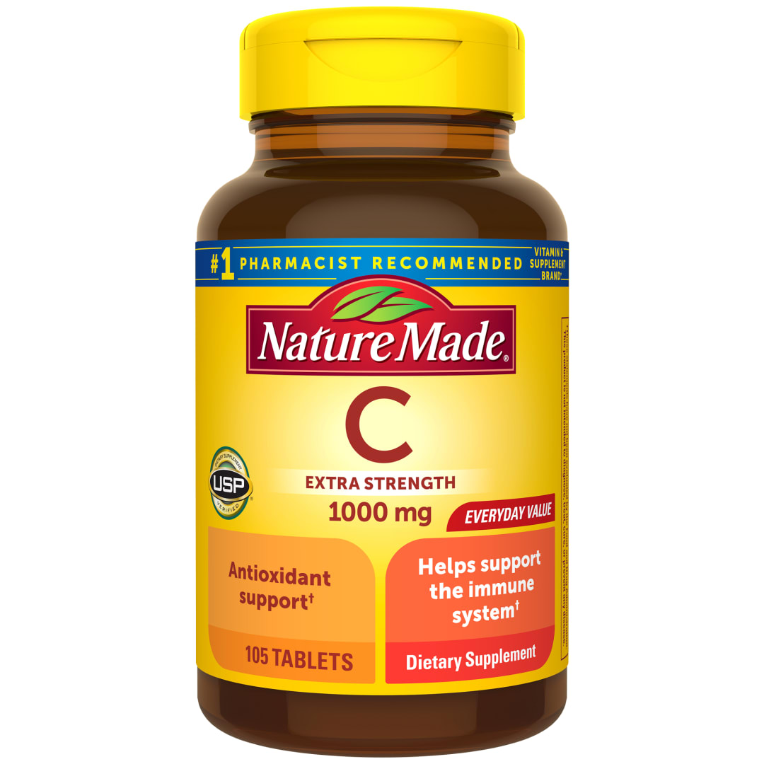 Nature Made Extra Strength Vitamin C 1000 mg Tablets, Adult Vitamin C Tablets for Immune Support, 105 Count, 105 Day Supply