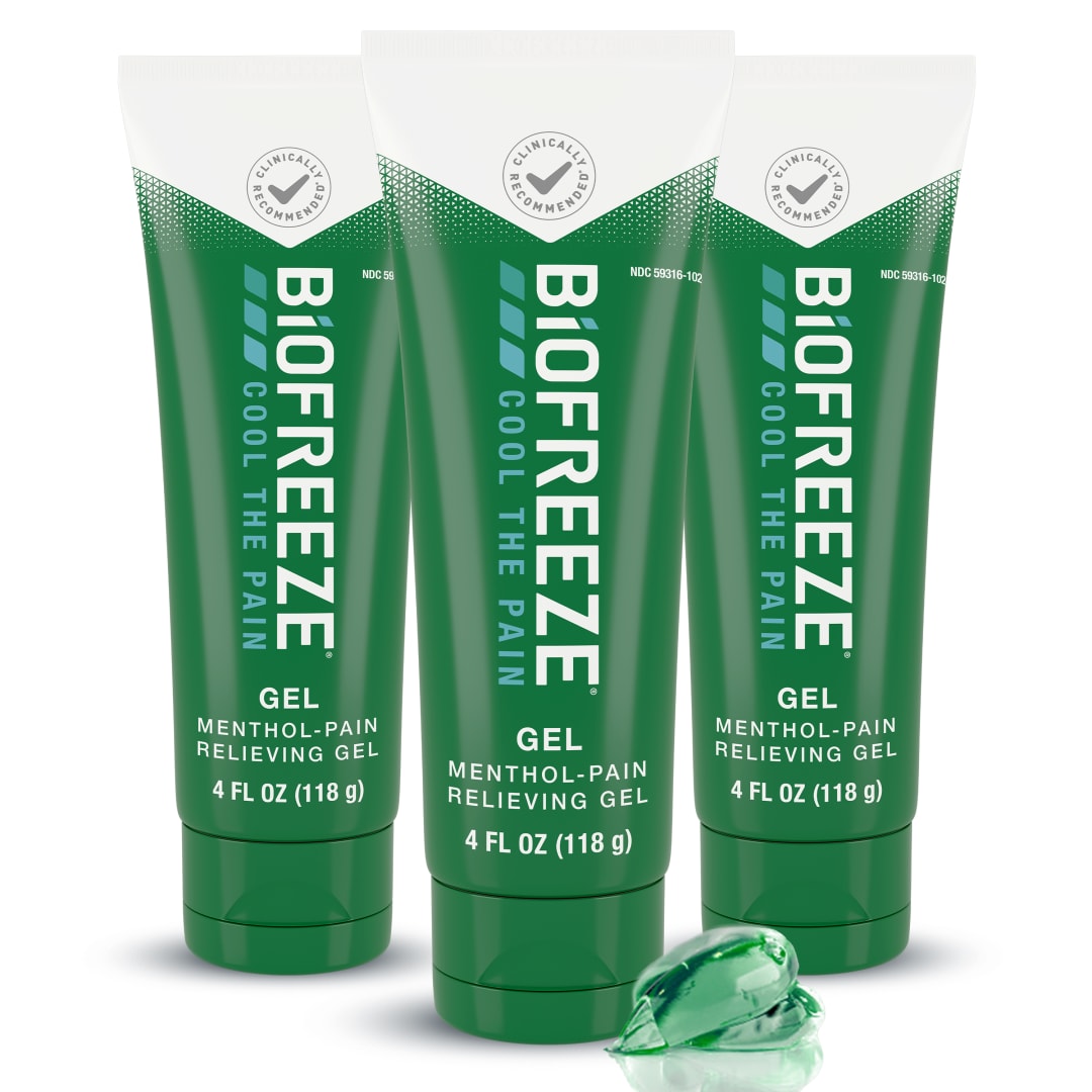 Biofreeze Pain Relief Gel, 4 oz. Tube, Green, Pack of 3