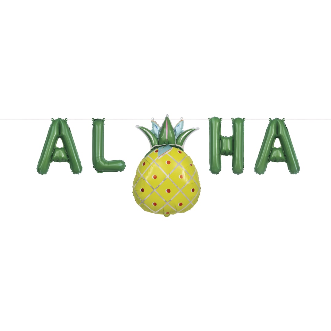 Pineapple "Aloha" Foil Letter Balloon Banner Kit