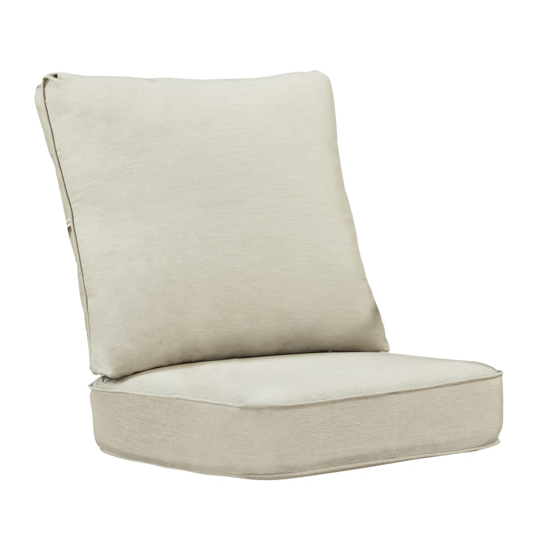 28 x 26 Outdoor Patio Deep Seating Cushion Set in Light Grey with Ties
