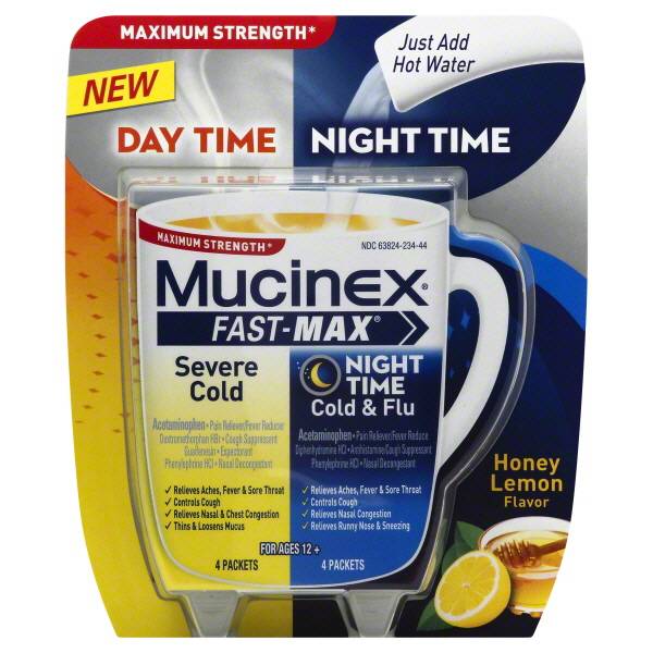 MUCINEX® FAST-MAX® Hot Drink - Day Night 6/8 sachets