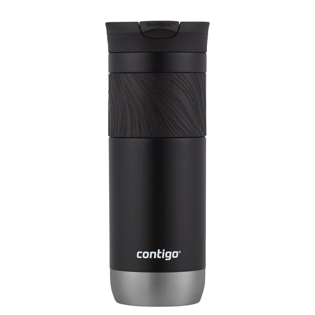 Contigo® Vaso Térmico Byron 2.0, de Acero Inoxidable, con Tapa SNAPSEAL™, y Agarre Texturizado, 591 ml, Negro Intenso