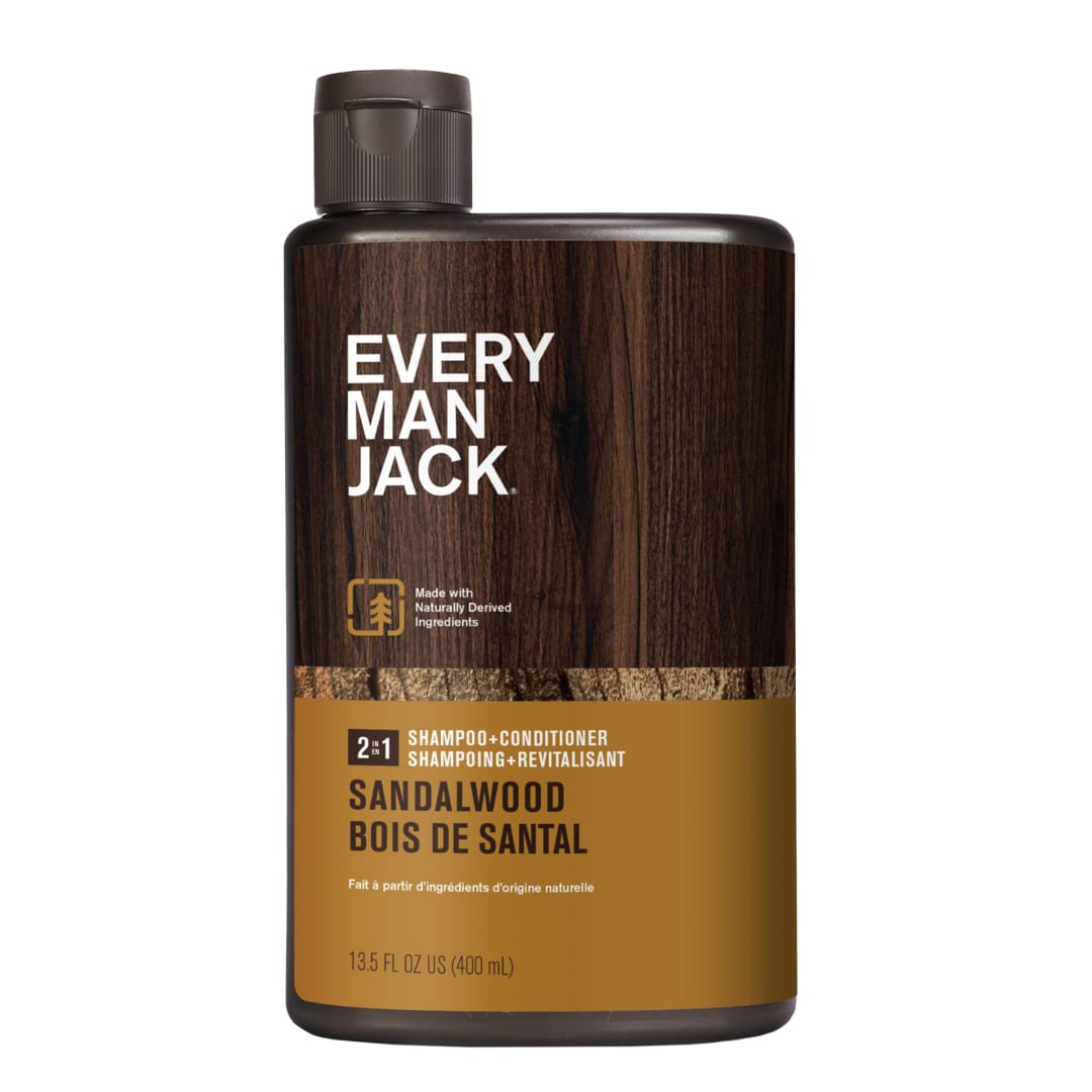 Every Man Jack Sandalwood Daily 2-in-1 Shampoo and Conditioner for Men, Naturally Derived, 400ml