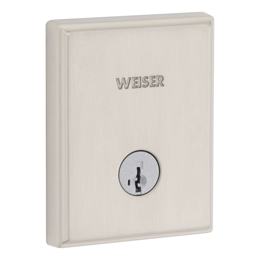 Crosstown Single Cylinder Deadbolt featuring SmartKey Security™ in Satin Nickel