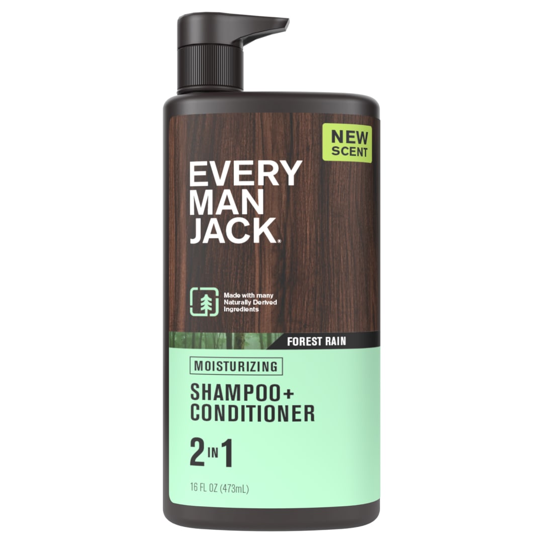 Every Man Jack Forest Rain Daily 2-in-1 Shampoo and Conditioner for Men, Naturally Derived, 16 oz