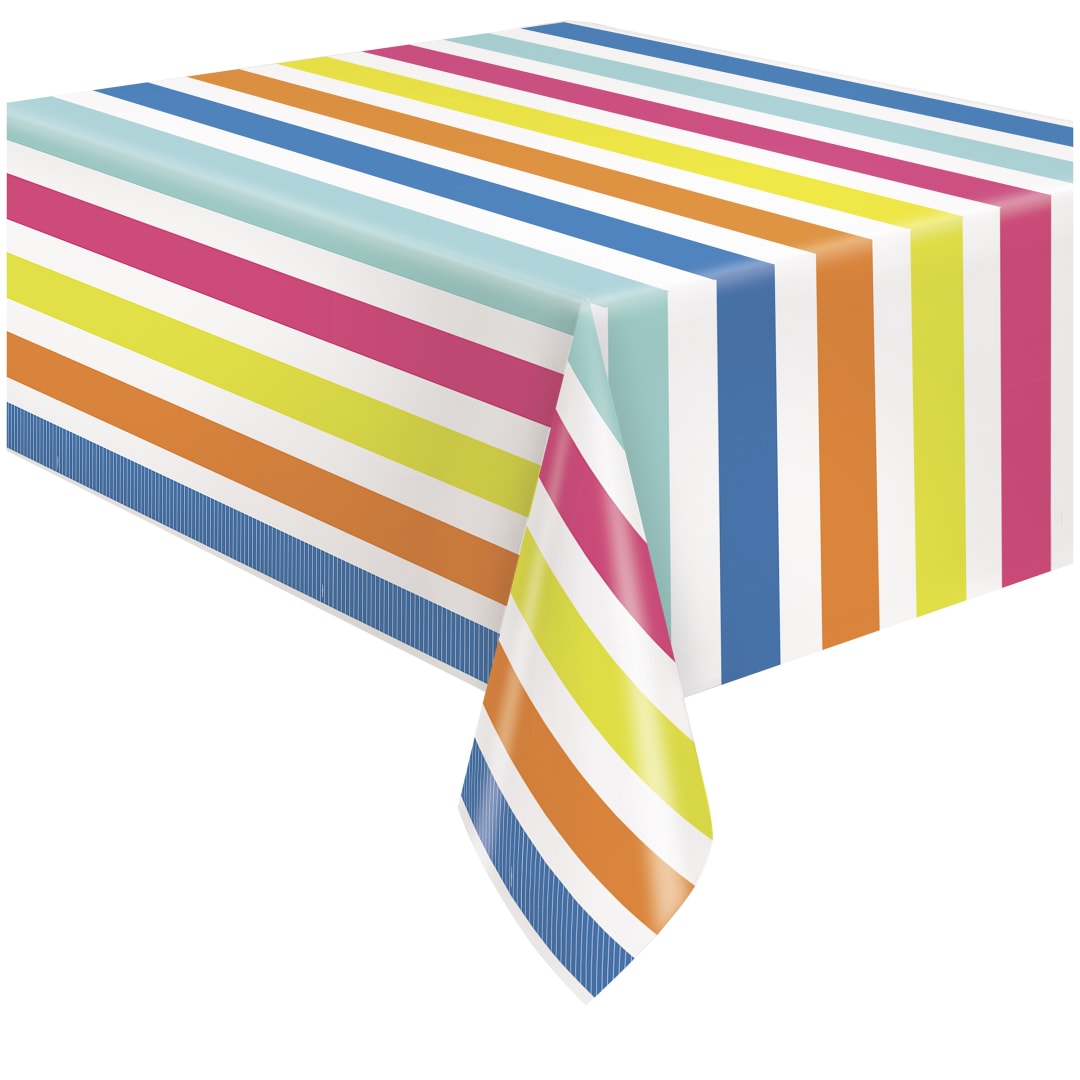 Summer Fun Rectangular Plastic Table Cover, 54" x 84"
