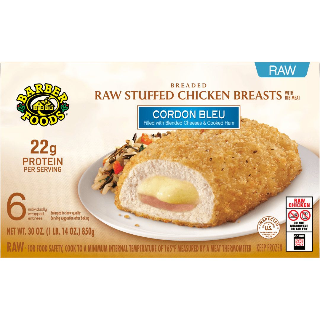 Barber Foods® Stuffed Chicken Breasts Cordon Bleu, 6 Count