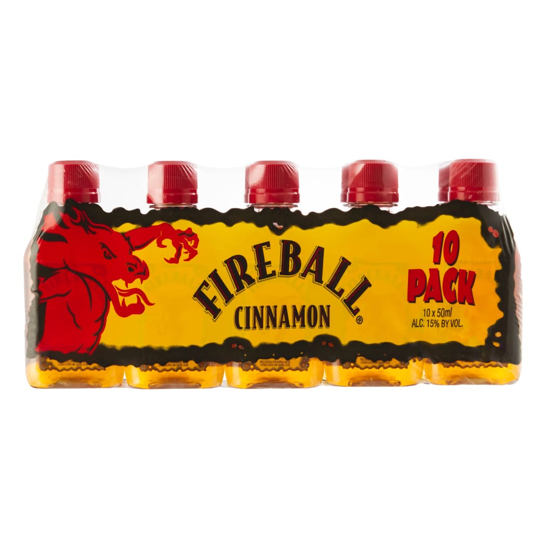 Fireball Cinnamon Whisky 10 Pack Sleeves 50ml 30 Proof