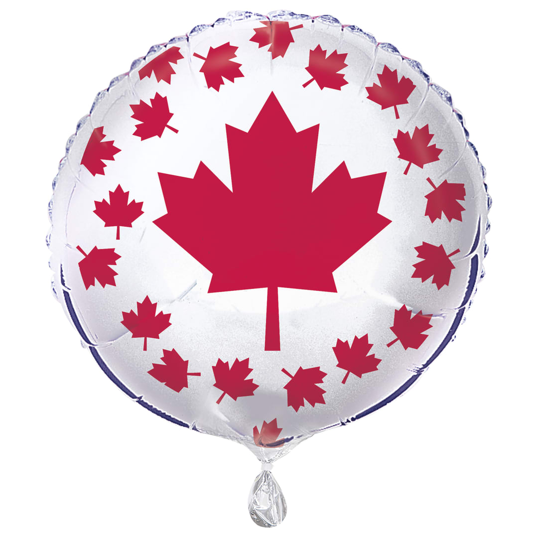 Canada Day Round Foil Balloon 18", Packaged