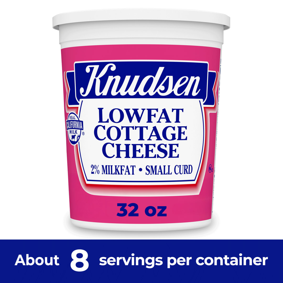 Knudsen's Lowfat Cottage Cheese, 2% Milkfat, Small Curd, 32 oz Tub, 10g of Protein Per Serving