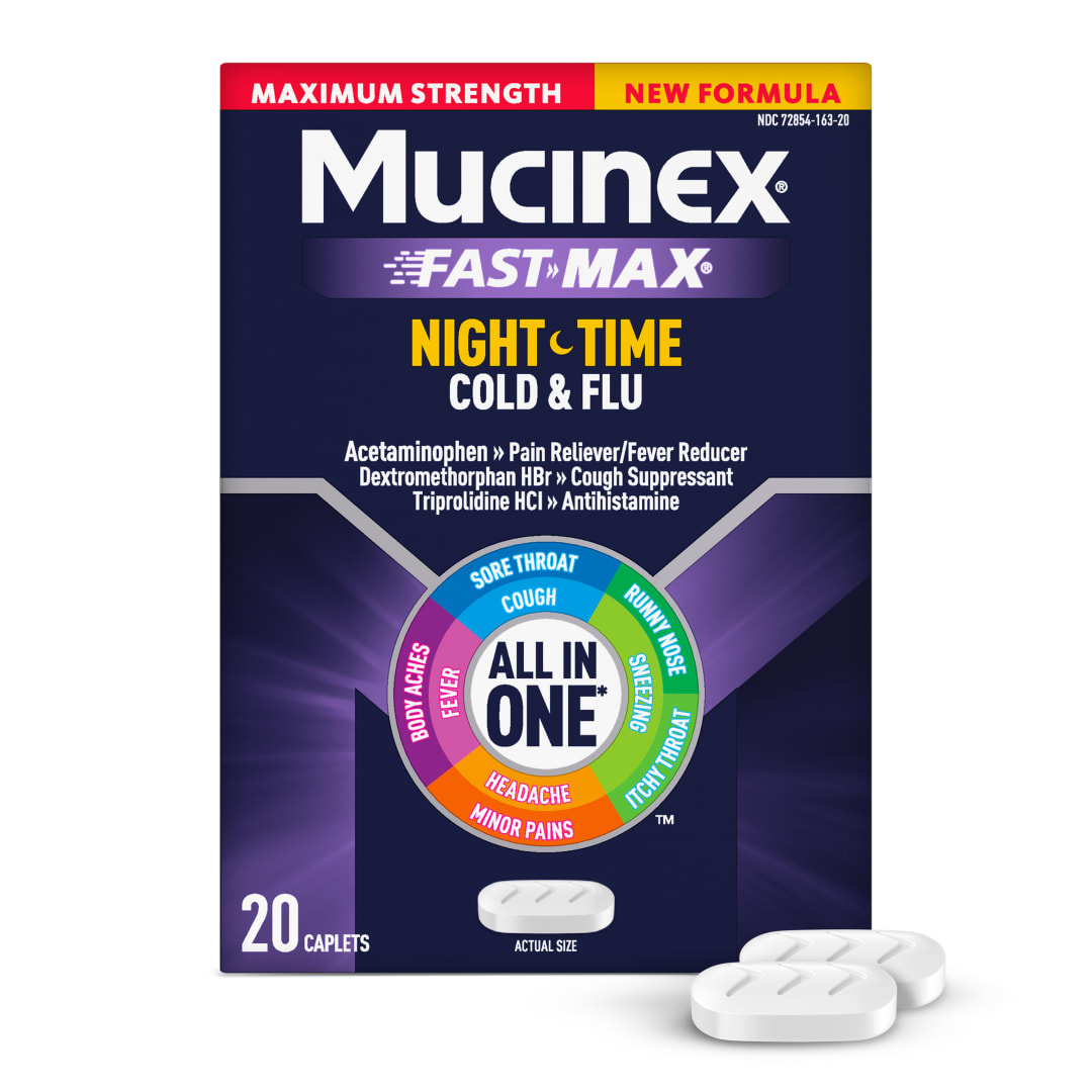 MUCINEX® Nightshift® Cold & Flu - Caplets - 24/20 ct.