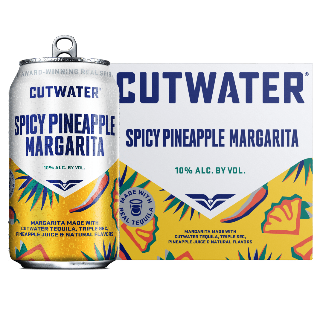 Cutwater Spicy Pineapple Tequila Margarita 4 Pack, 12 fl oz
