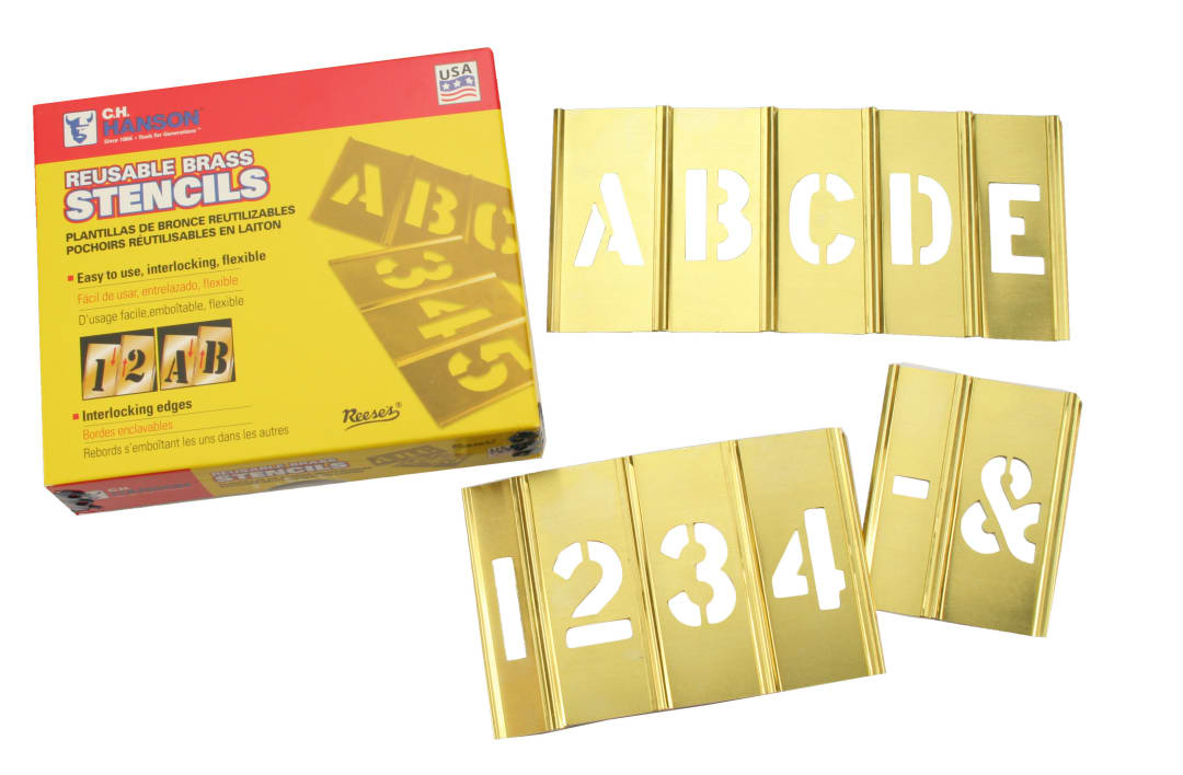Stencil Set-Letter/Number 5" Brass 45 Pieces