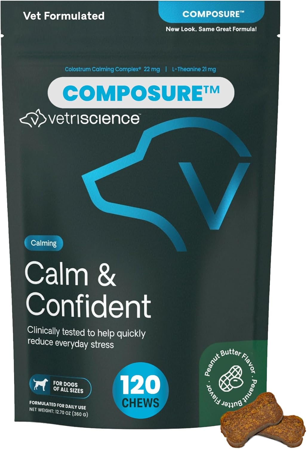 VS Calm & Confident, Dogs, Peanut Butter, 120ct