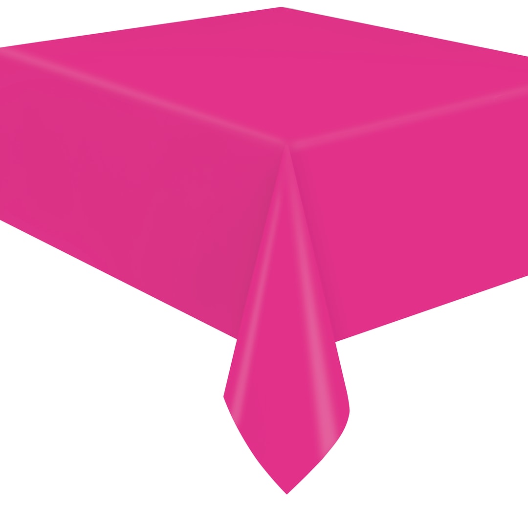 Neon Pink Solid Flannel-Backed Vinyl Table Cover, 54" x 108"