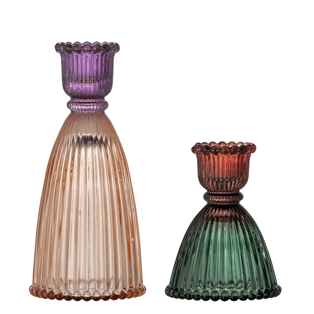 82072748 - Shilo Candle Holder, Multi, Glass STOCK: 300