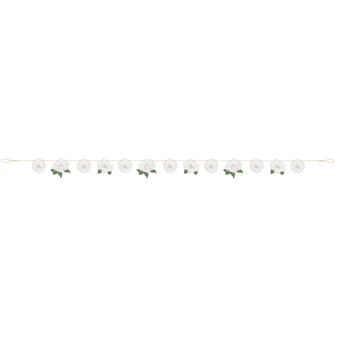 Garden Party Flower Shaped Paper Garland, 7 ft