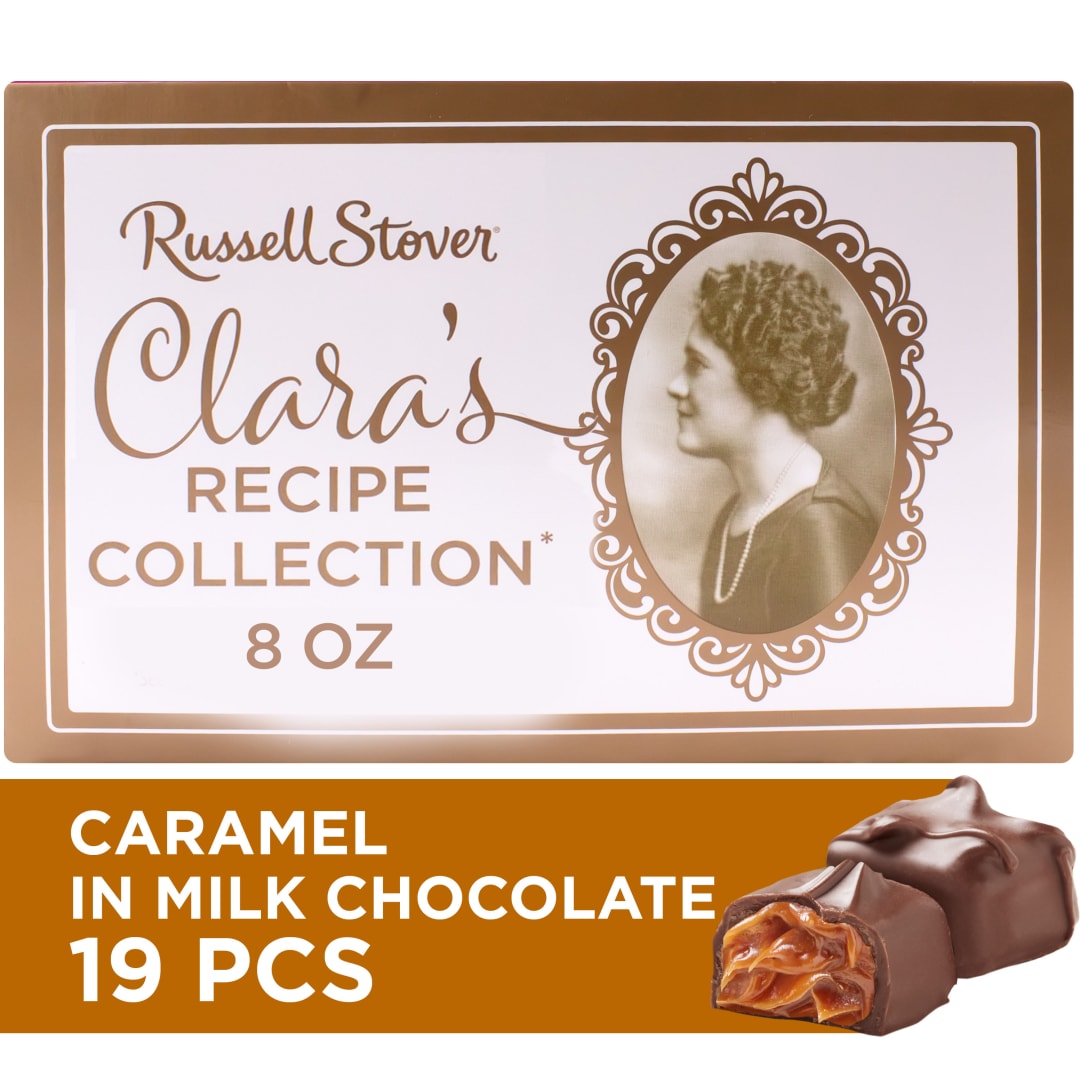 RUSSELL STOVER 'Clara's Recipe Collection' Milk Chocolate Caramel Candy Gift Box, 8 oz.