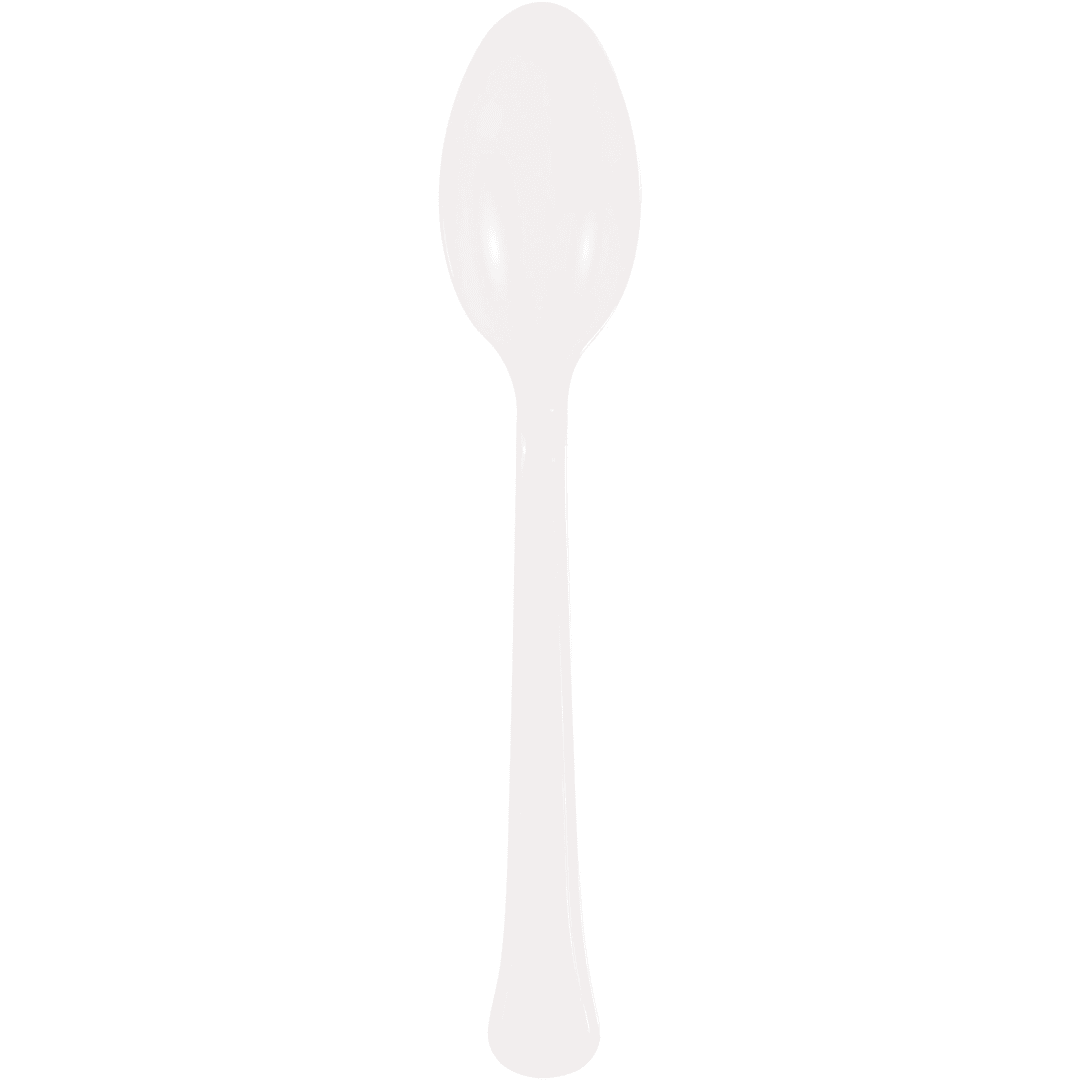 Bright White Solid Premium Plastic Spoons, 20ct