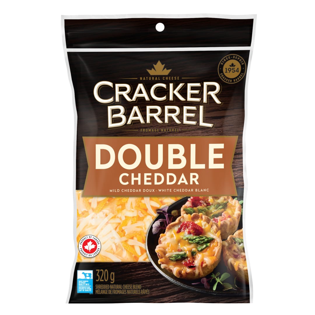 Cracker Barrel Double Cheddar Shredded Cheese, 320g