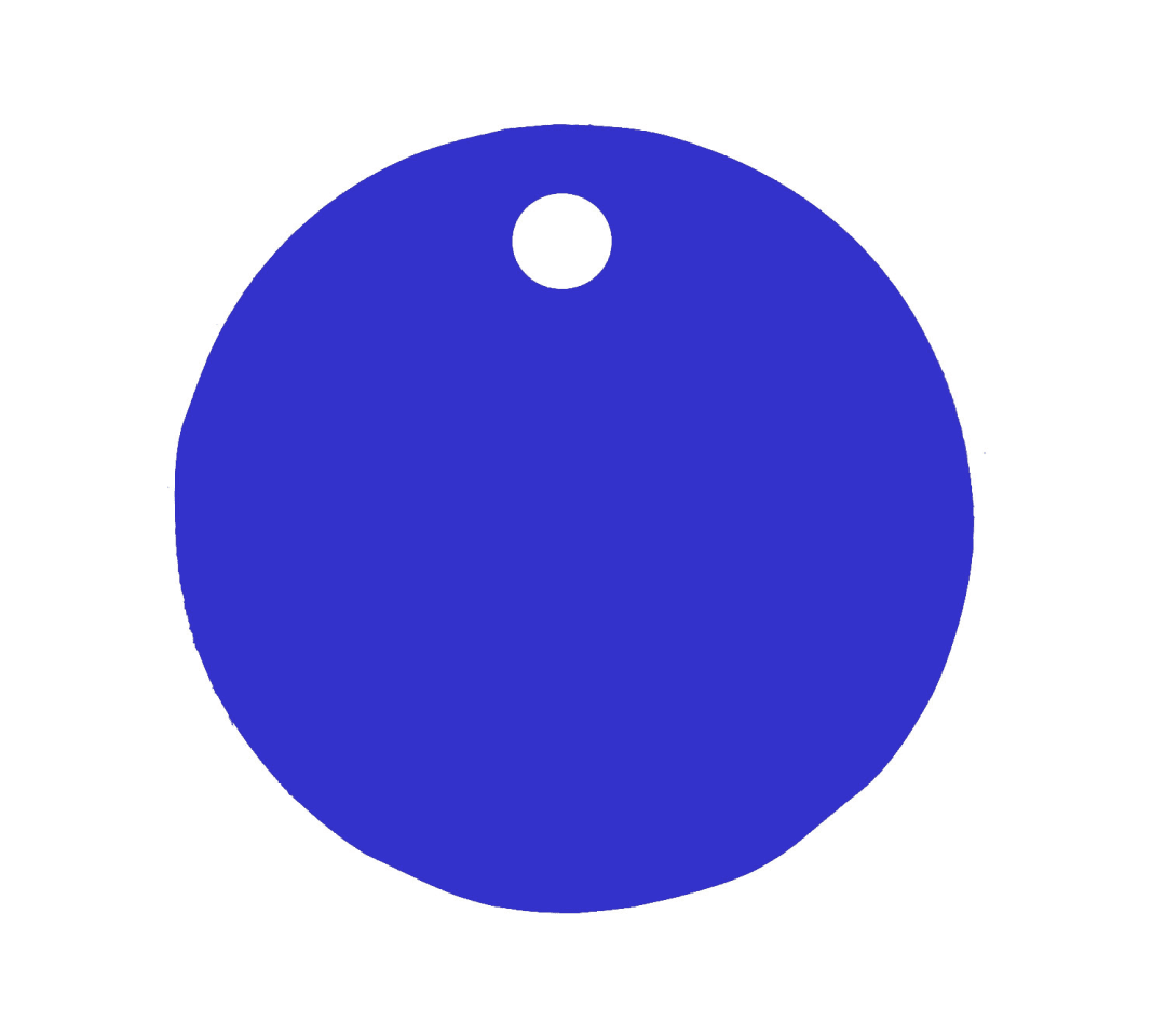 Tag-Round 3" Anodized Aluminum Blue 5 Pack