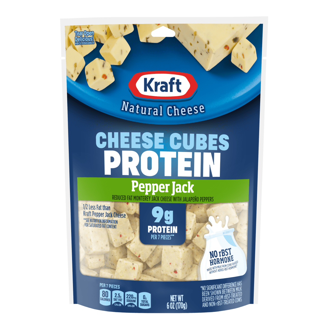 Kraft Protein Reduced Fat Pepper Jack Cheese Cubes, 6 oz