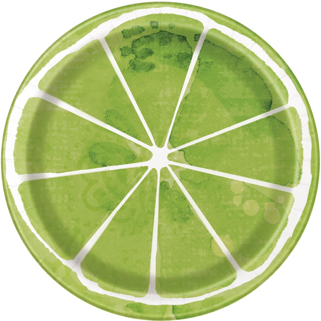 Lime Slice Round 7" Dessert Plates, 8ct