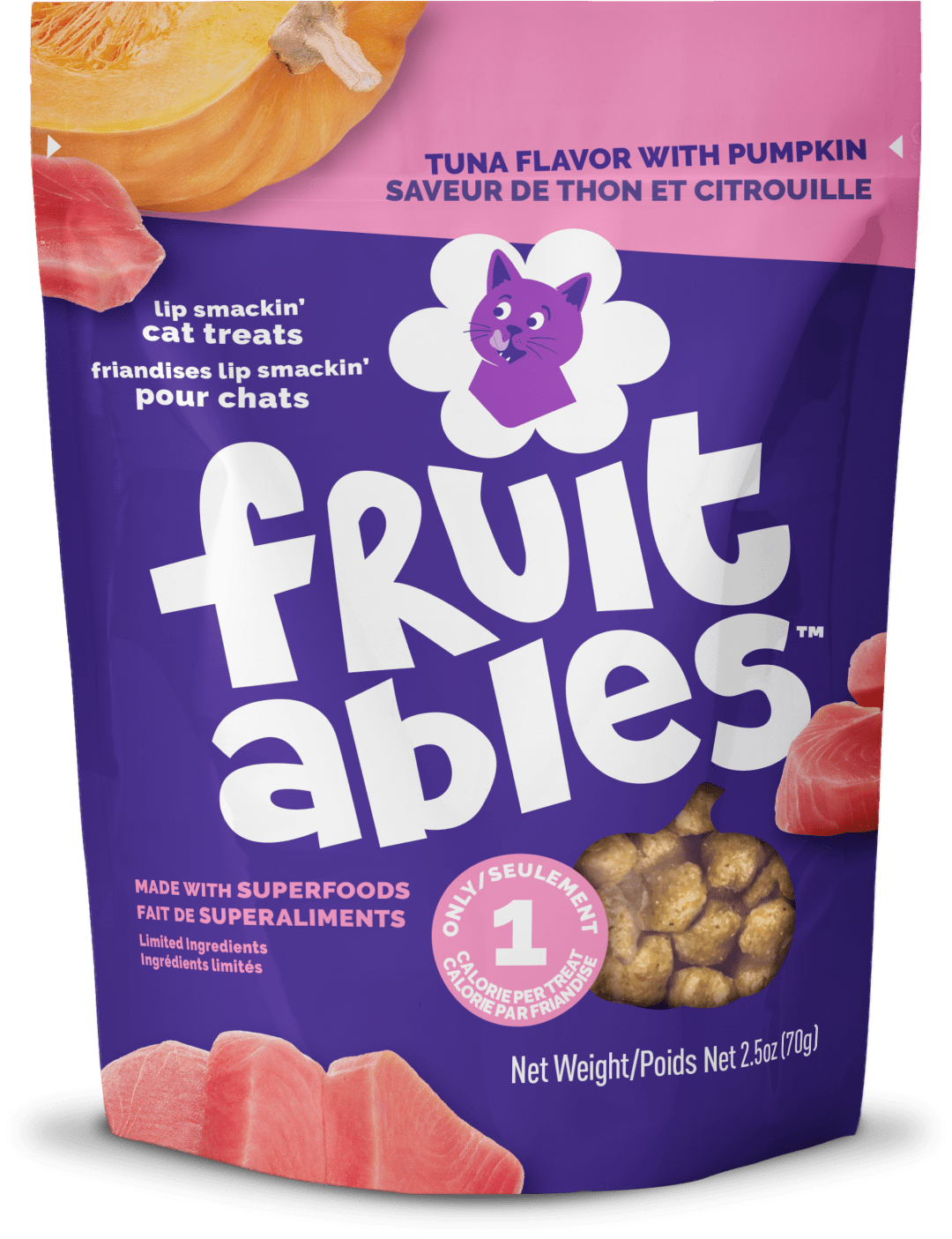 Fruitables Cat Treats, Tuna with Pumpkin, 2.5 Ounces, Canada Version