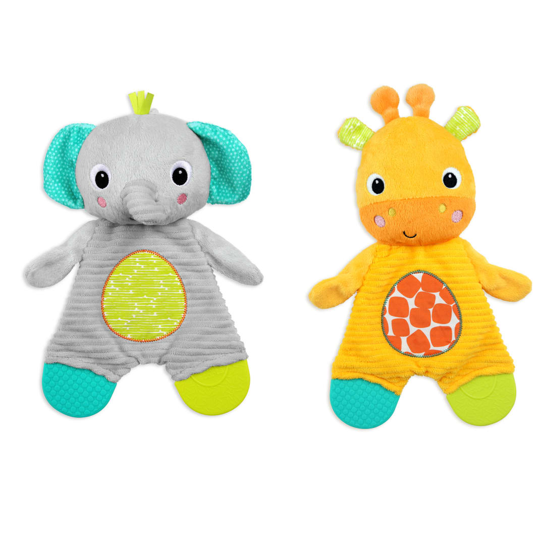 BS SNUGGLE N TEETHE PLUSH PEG TOY AST