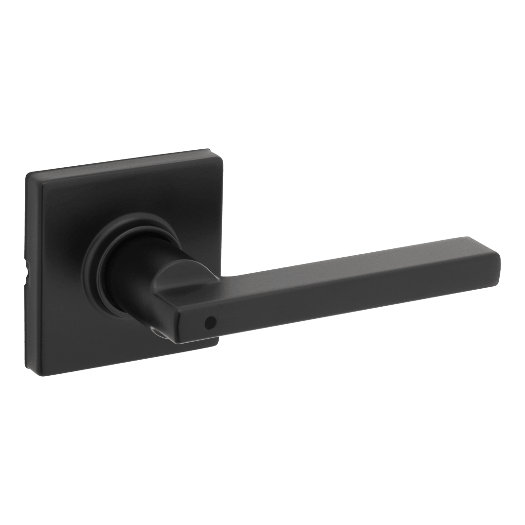 Hildon Square Privacy Door Lever in Matte Black