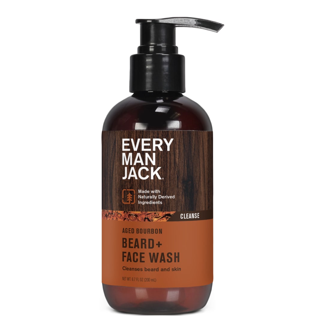 Every Man Jack Aged Bourbon Beard and Face Wash for Men, Naturally Derived, 6.7 fl oz