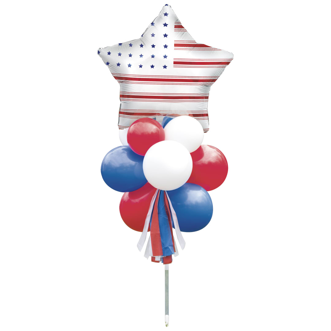 Peppy Patriotic Foil &amp; Latex Balloon Yard Sign Kit