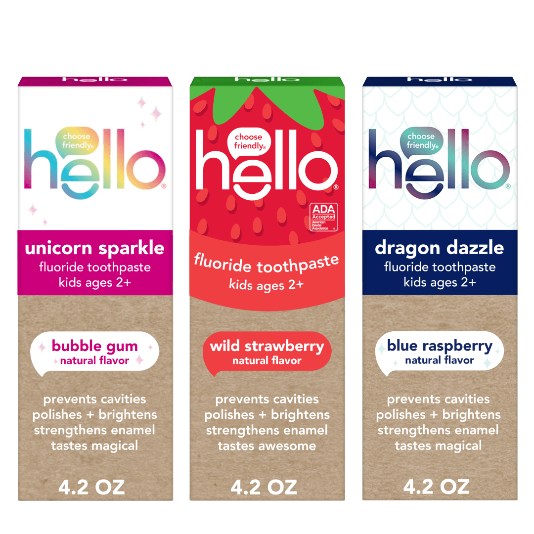 hello Kids Fluoride Toothpaste Variety Pack, 3 Pack, 4.2 Oz Each