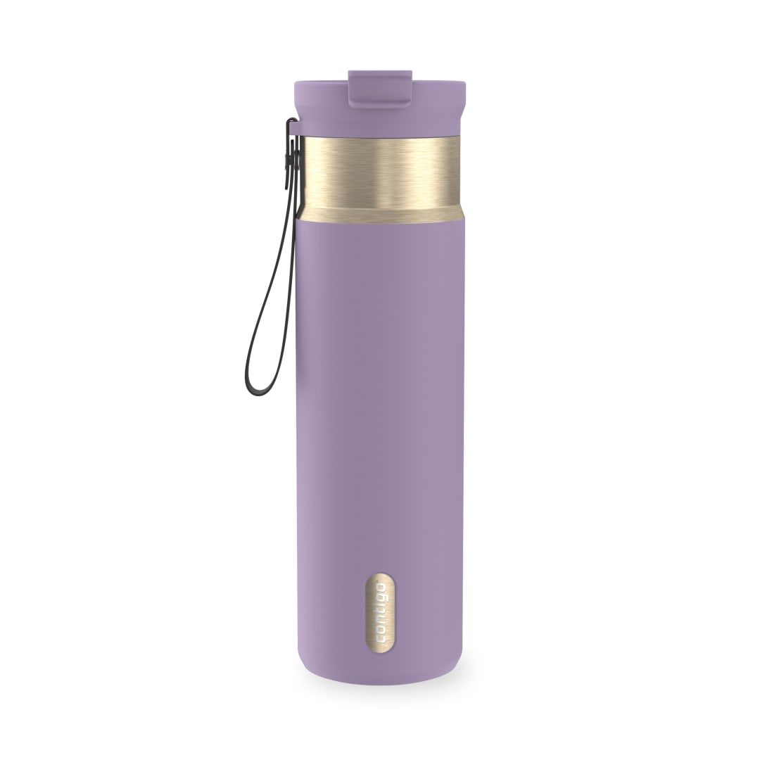 Contigo DualSip Insulated Stainless Steel Water Bottle with 2-Way Lid and Carrying Strap, 24 oz (710 ml)