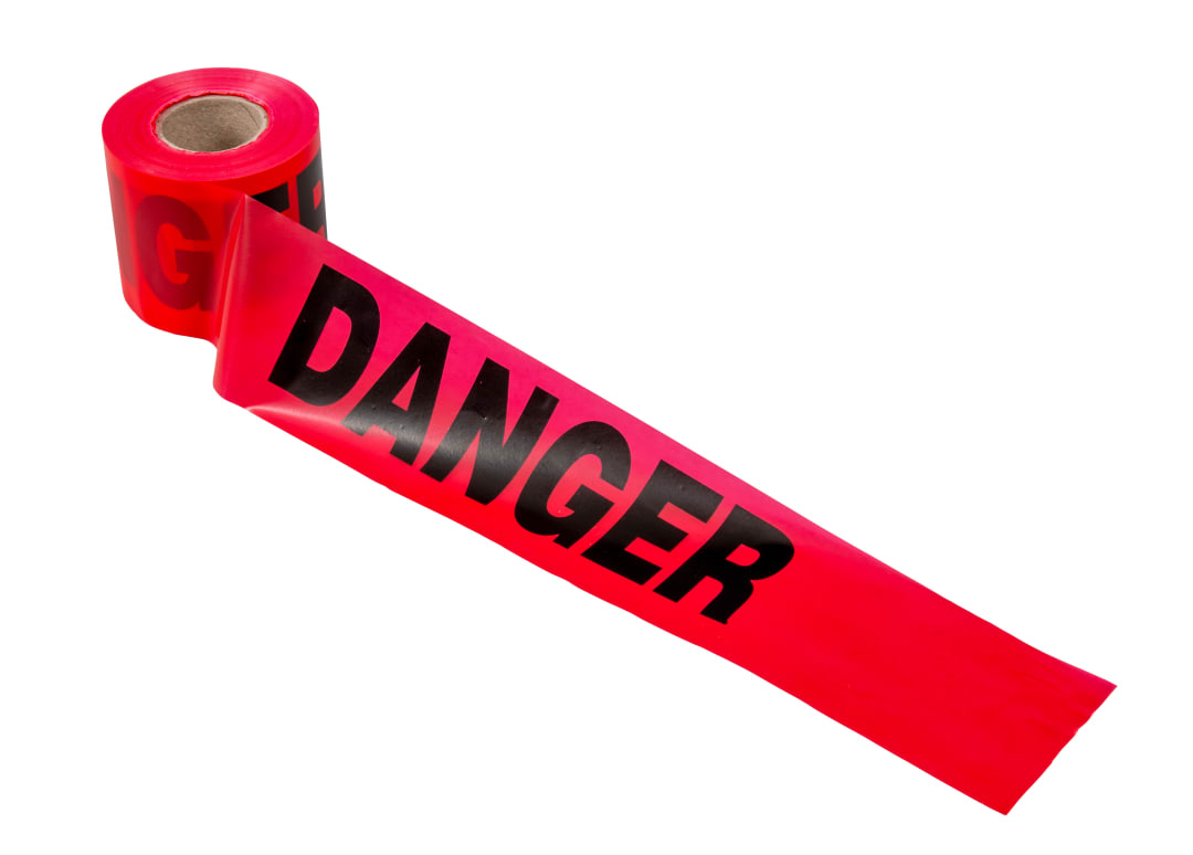 Barricade Tape-DANGER 300'x3"x2Mil Red
