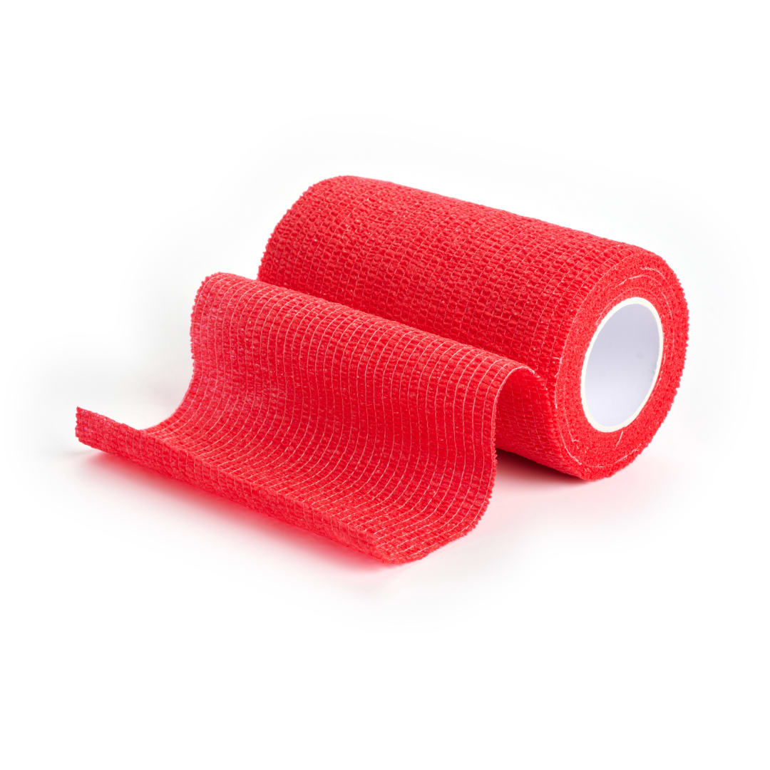 KRUUSE Vet-Flex Bandage, Red, 10cm x 4.5m