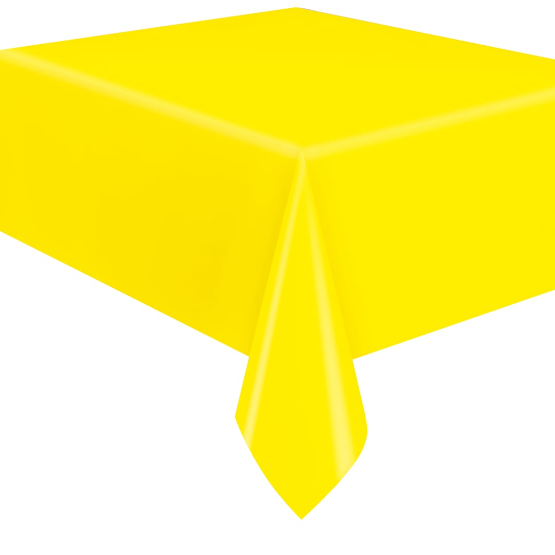 Neon Yellow Solid Flannel-Backed Vinyl Table Cover, 54" x 108"