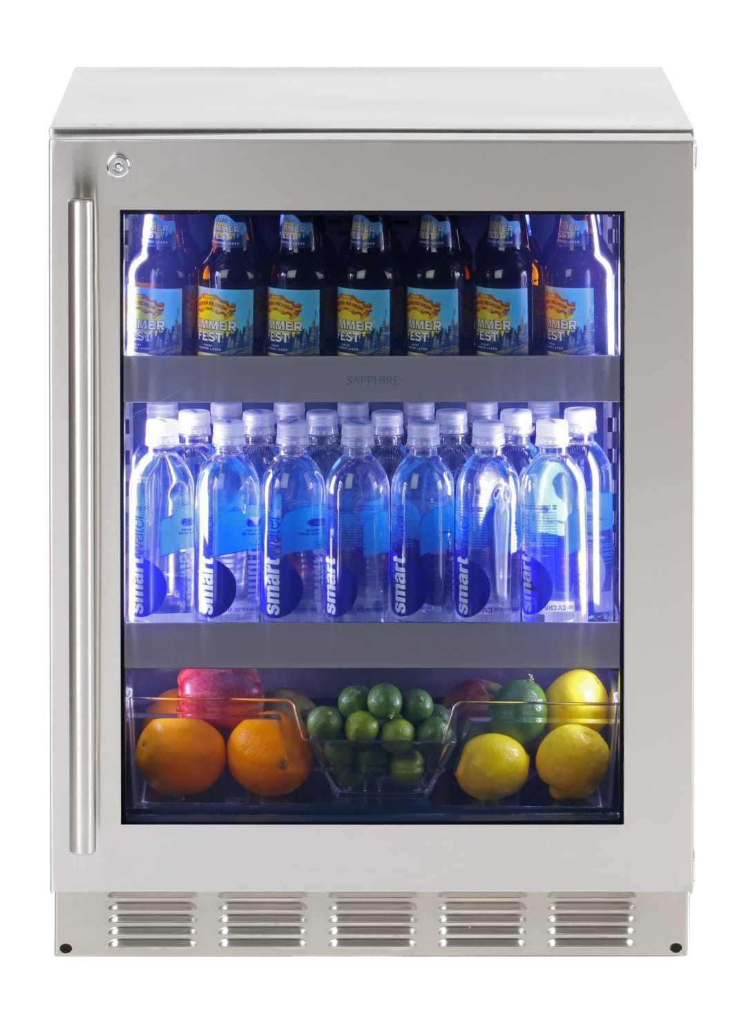 Sapphire Series 5 Indoor Beverage Refrigerator, 24"W, 5.1 cu. ft. Capacity, in Stainless Steel (SBCR24SS)