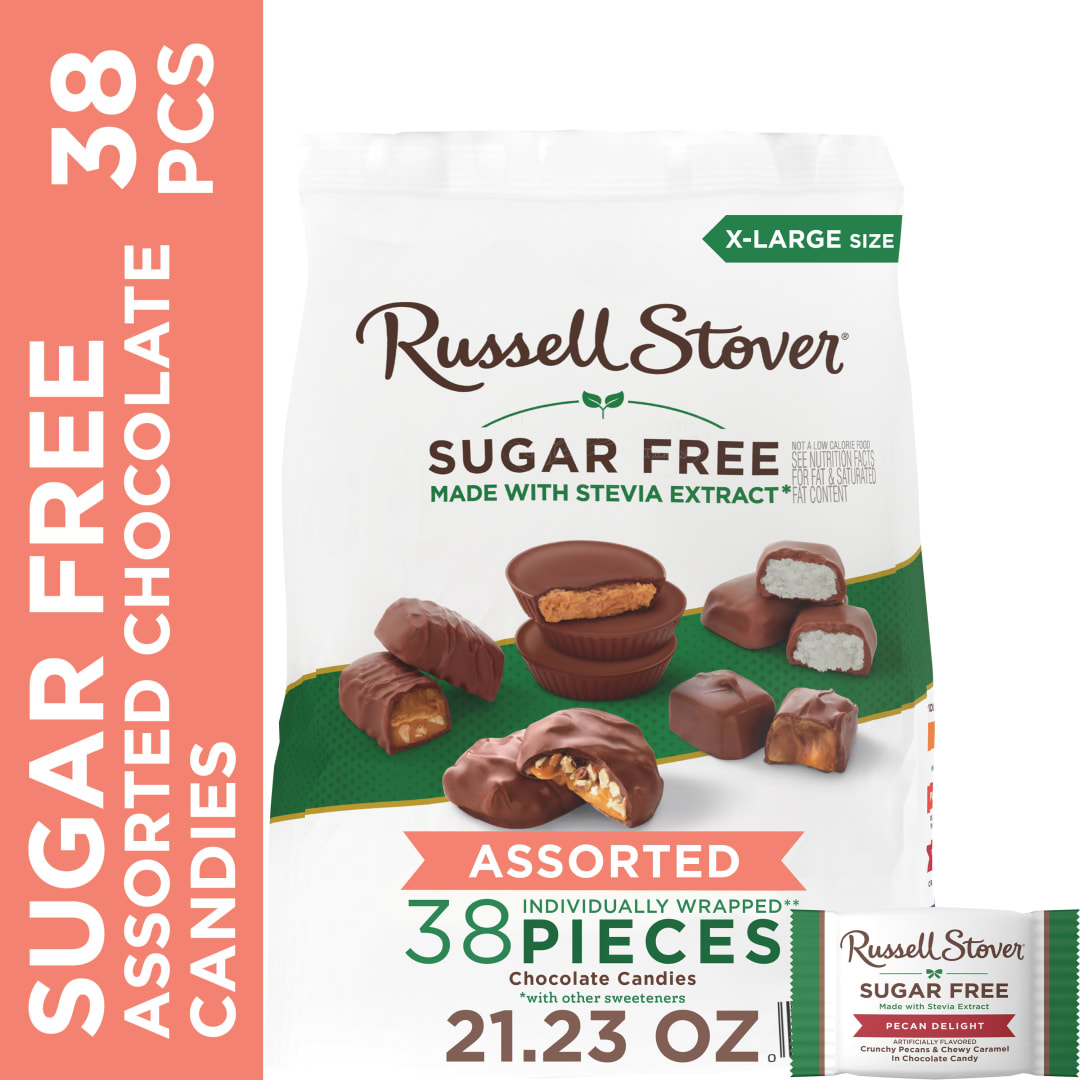 RUSSELL STOVER Sugar Free Assorted Chocolate Candy, 21.23 oz. bag
