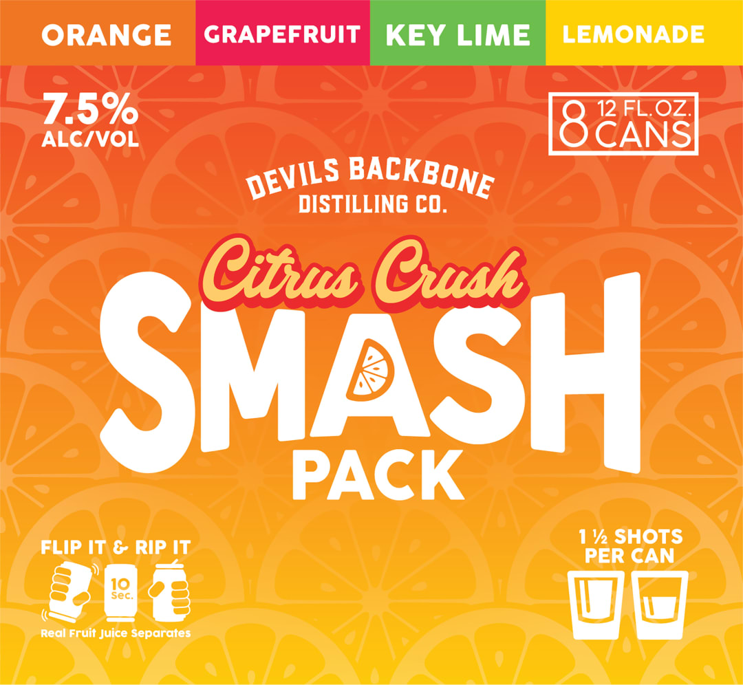 Devils Backbone Distilling Company Citrus Smash Variety, 8 Pack Canned Cocktails, 12 fl. oz. Cans, 7.5% ABV