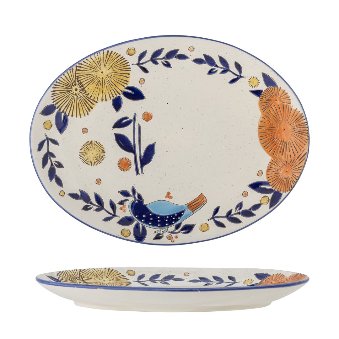 82061669 - Lynna Serving Plate, Multi, Stoneware STOCK: 142
